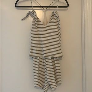 Striped sleeveless romper